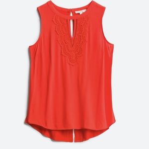 PALE SKYQuin Keyhole Crochet Top